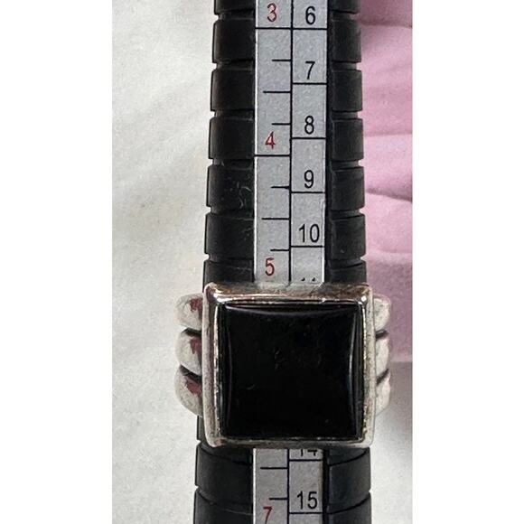 James Avery Retired Onyx Ring - Size 5 Sterling Silver Heavy - Picture 7 of 11